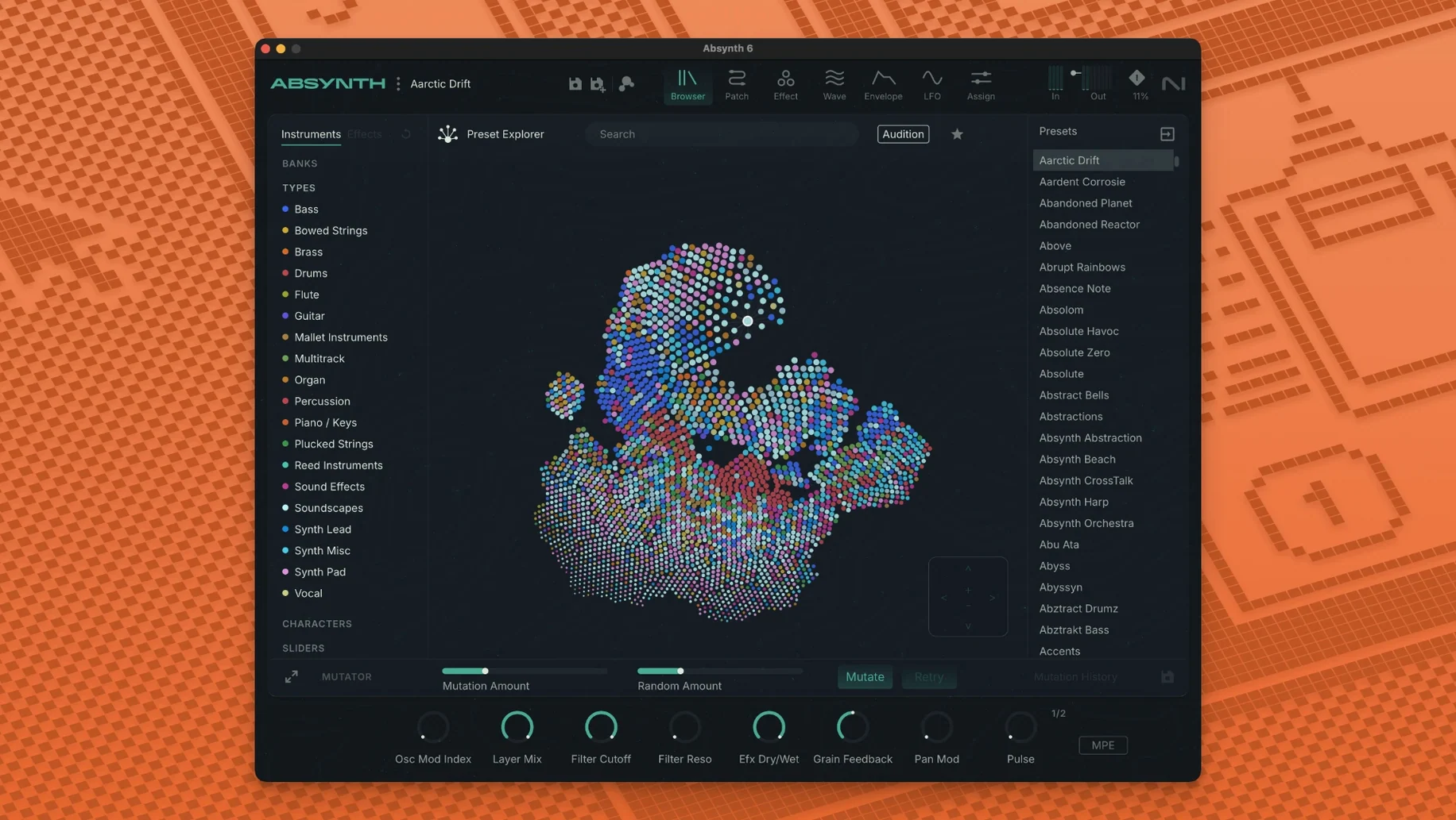 Absynth display 1 absynth 6 — layout