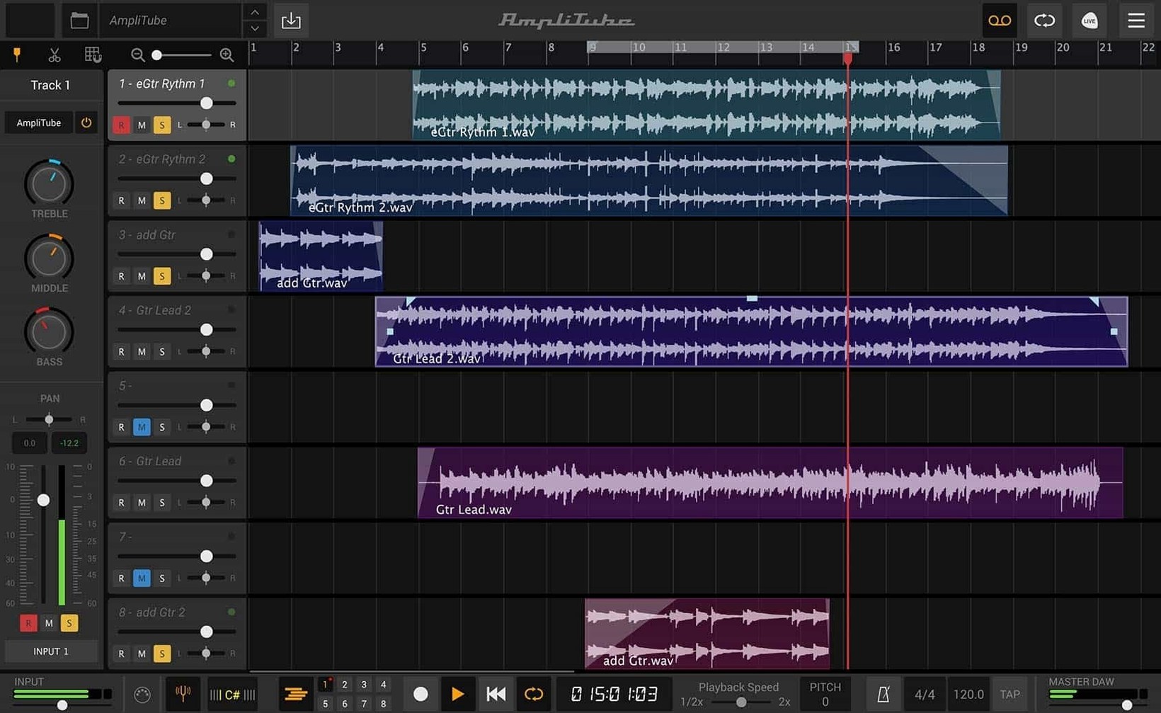 AmpliTube display 2 AmpliTube screen #2