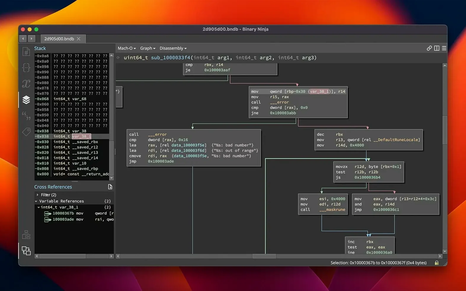 Binary Ninja display 3 Binary Ninja screen #3