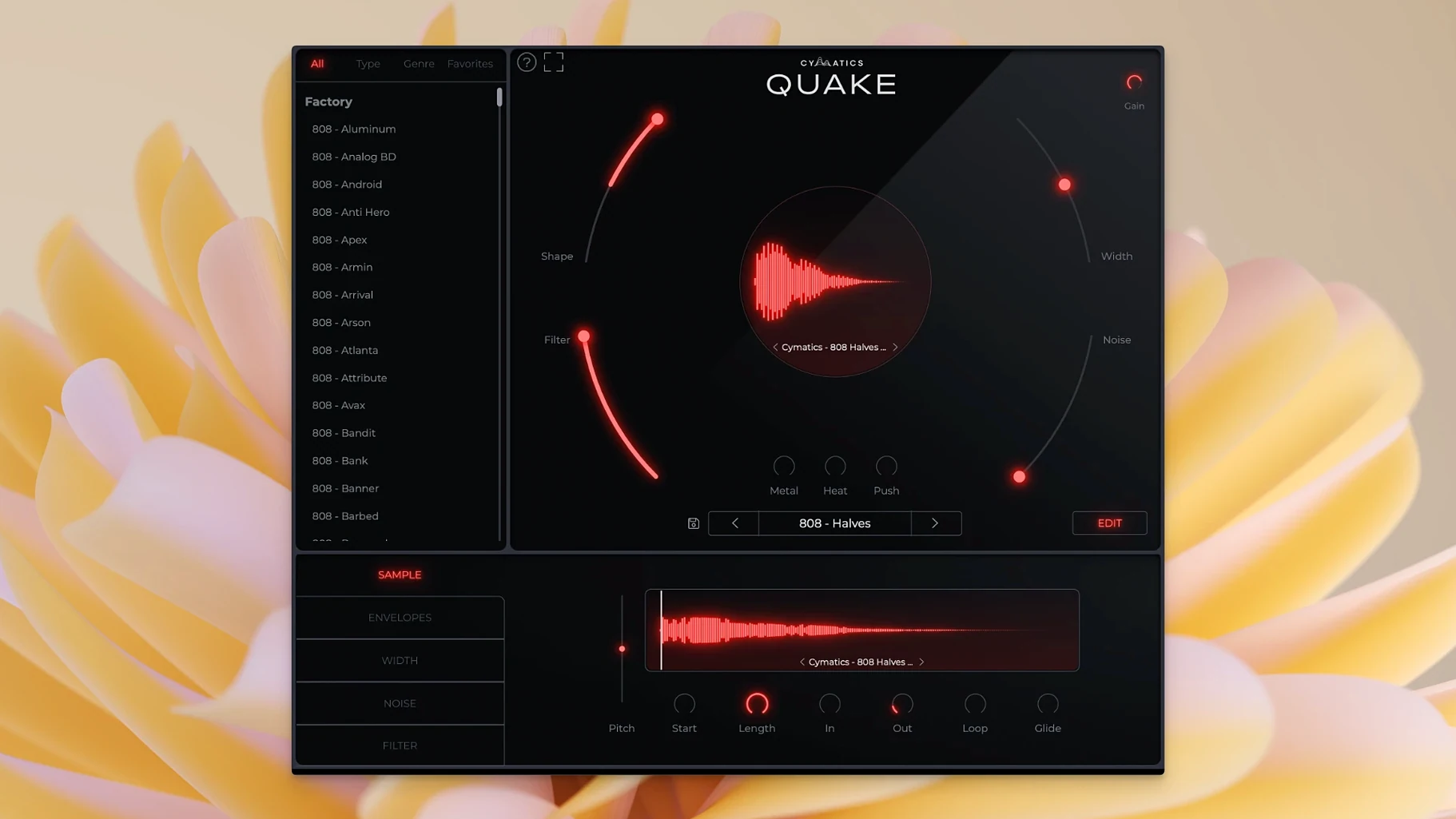 Cymatics QUAKE display 1 quake bass vst — layout