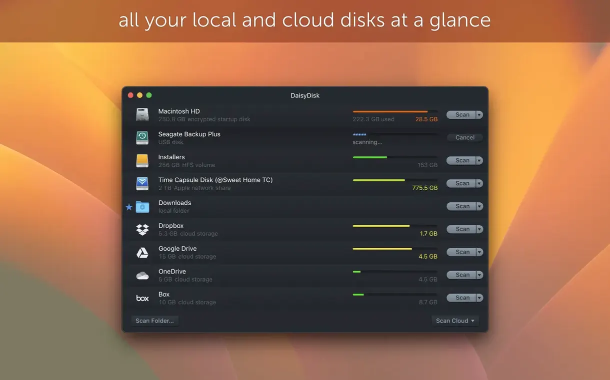 Screen 2 from DaisyDisk DaisyDisk window 2