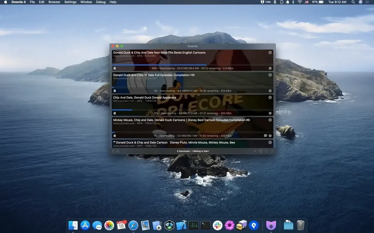 Screen 1 from Downie downie interface