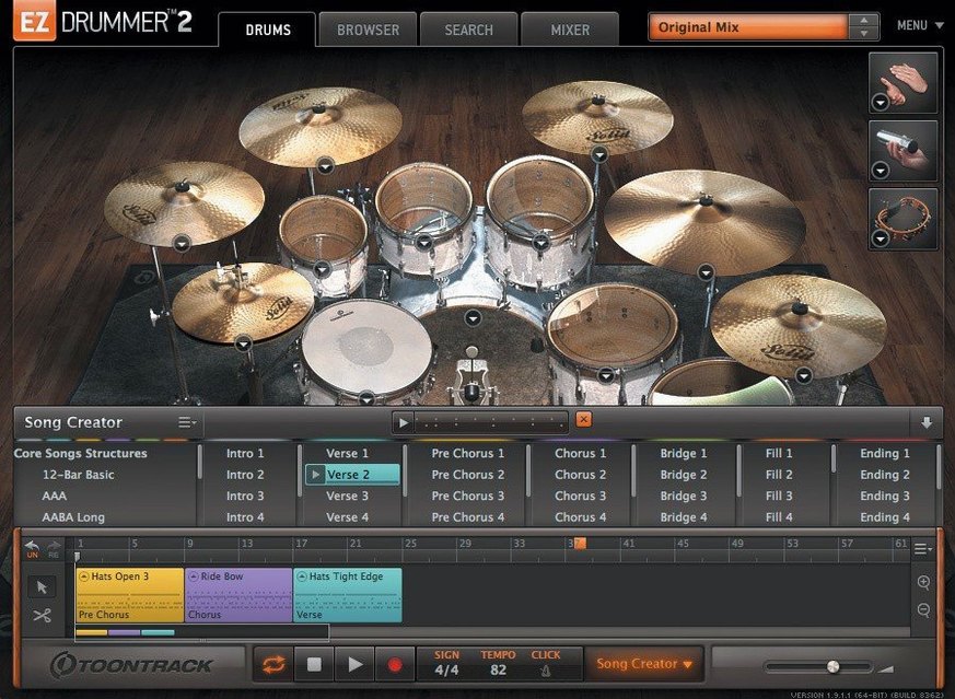Screen 1 from EZdrummer ezdrummer crack — layout