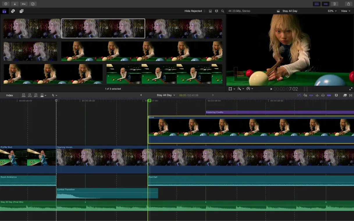 Final Cut Pro display 2 Final Cut Pro screen #2
