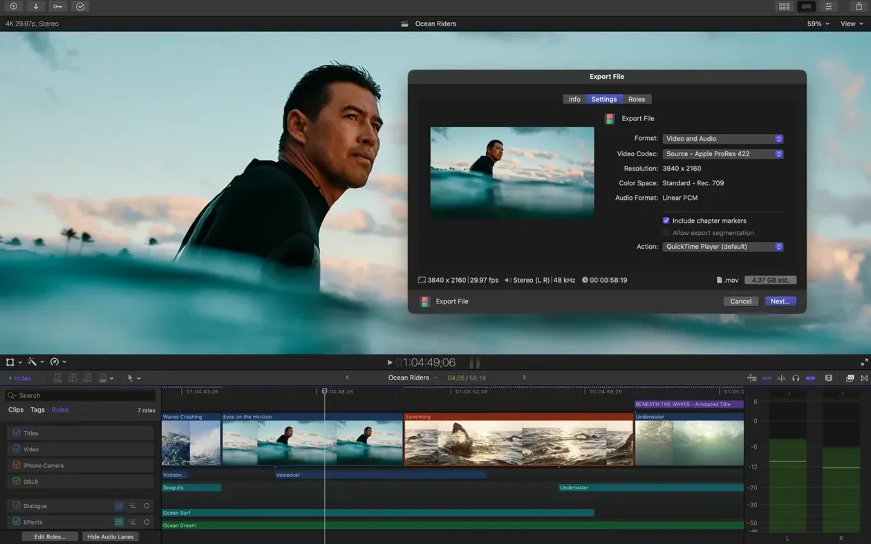 Screen 7 from Final Cut Pro Final Cut Pro window 7