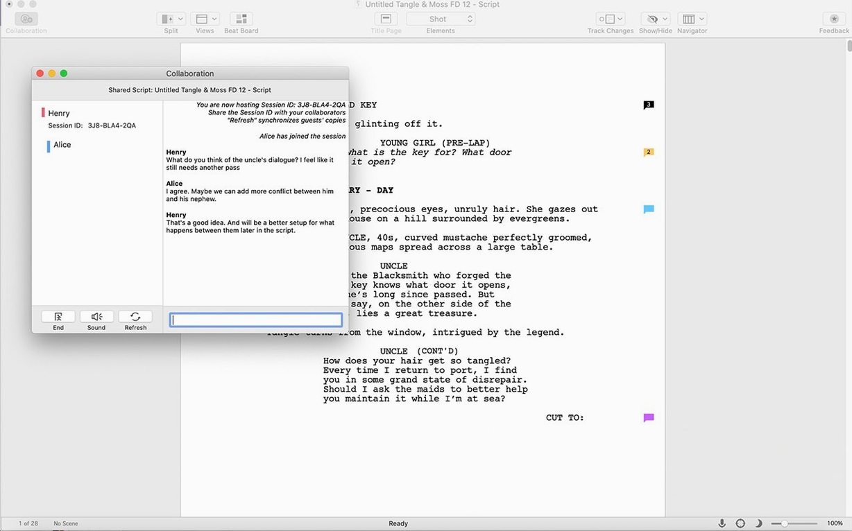 Screen 3 from Final Draft Final Draft window 3