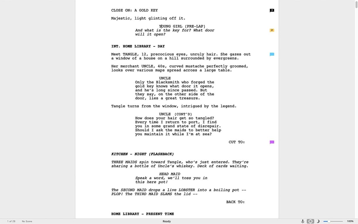 Screen 4 from Final Draft Final Draft window 4