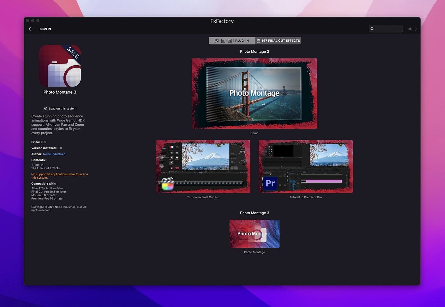 FxFactory Pro display 3 FxFactory Pro screen #3