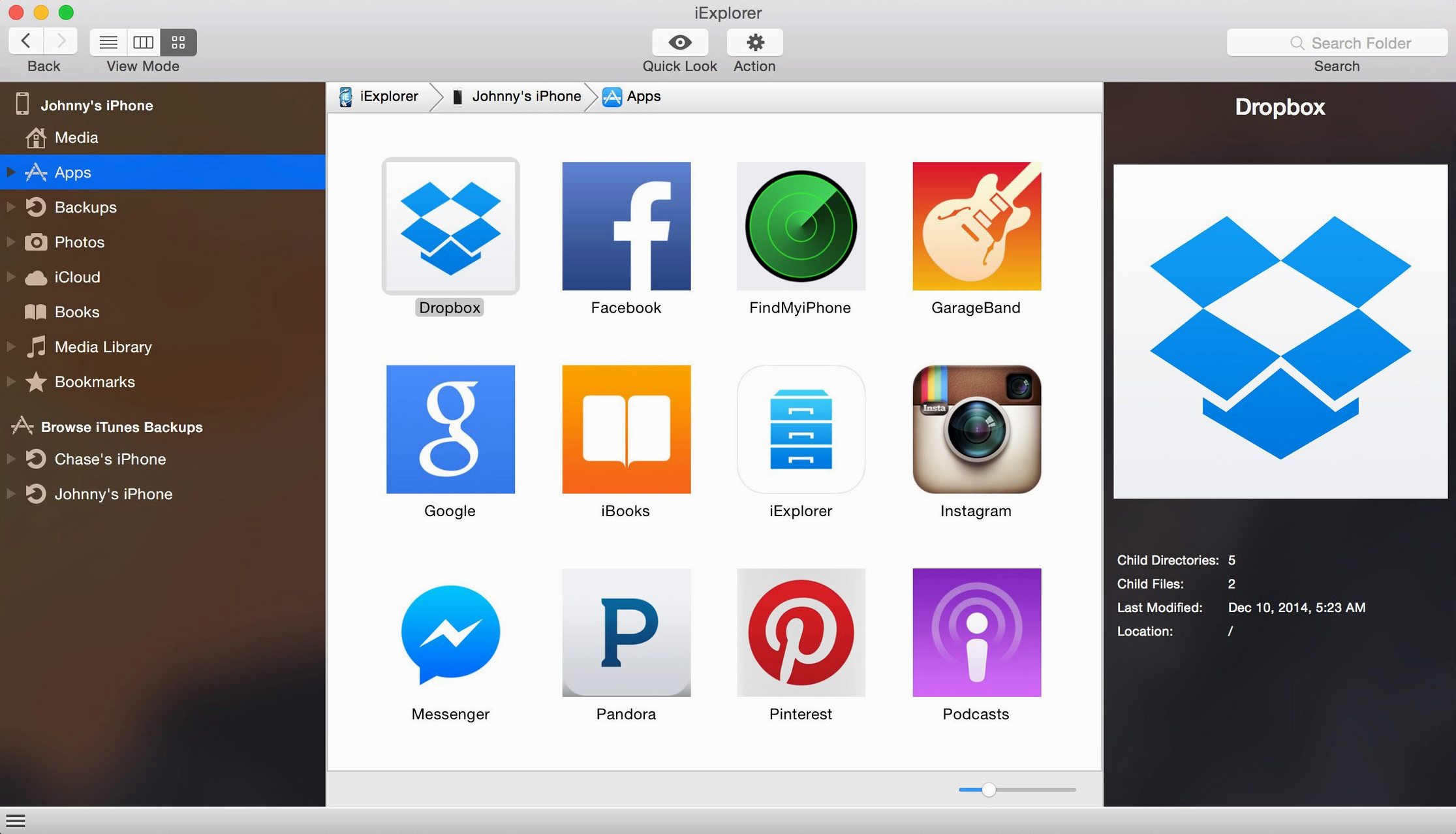 iExplorer display 1 iexplorer mac crack interface