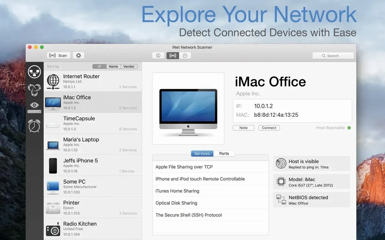 iNet Network Scanner display 1 inet network scanner mac download interface