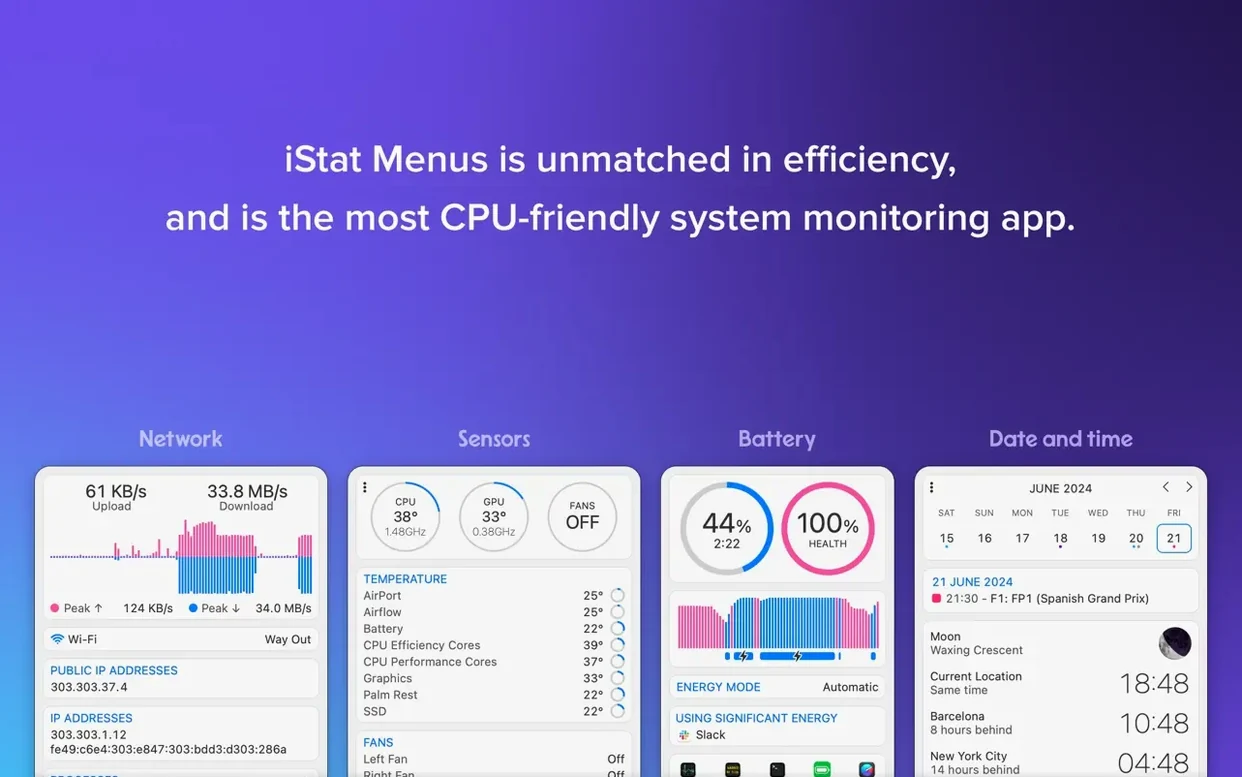 iStat Menus display 3 iStat Menus screen #3