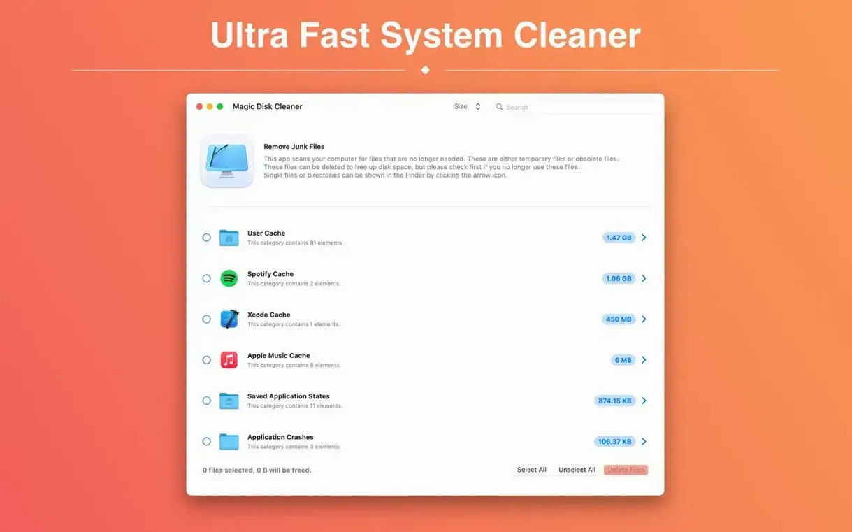 Screen 1 from Magic Disk Cleaner magic disk cleaner mac — layout
