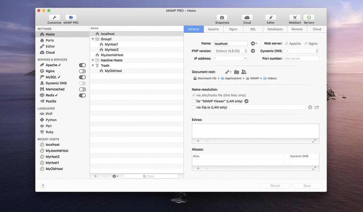 Screen 1 from MAMP PRO mamp pro nulled interface