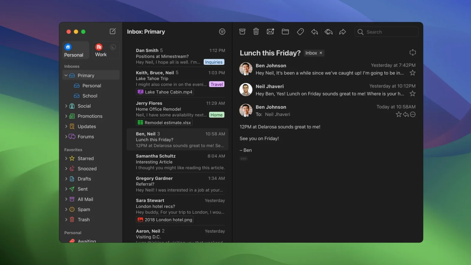 Mimestream display 1 mimestream torrent — layout