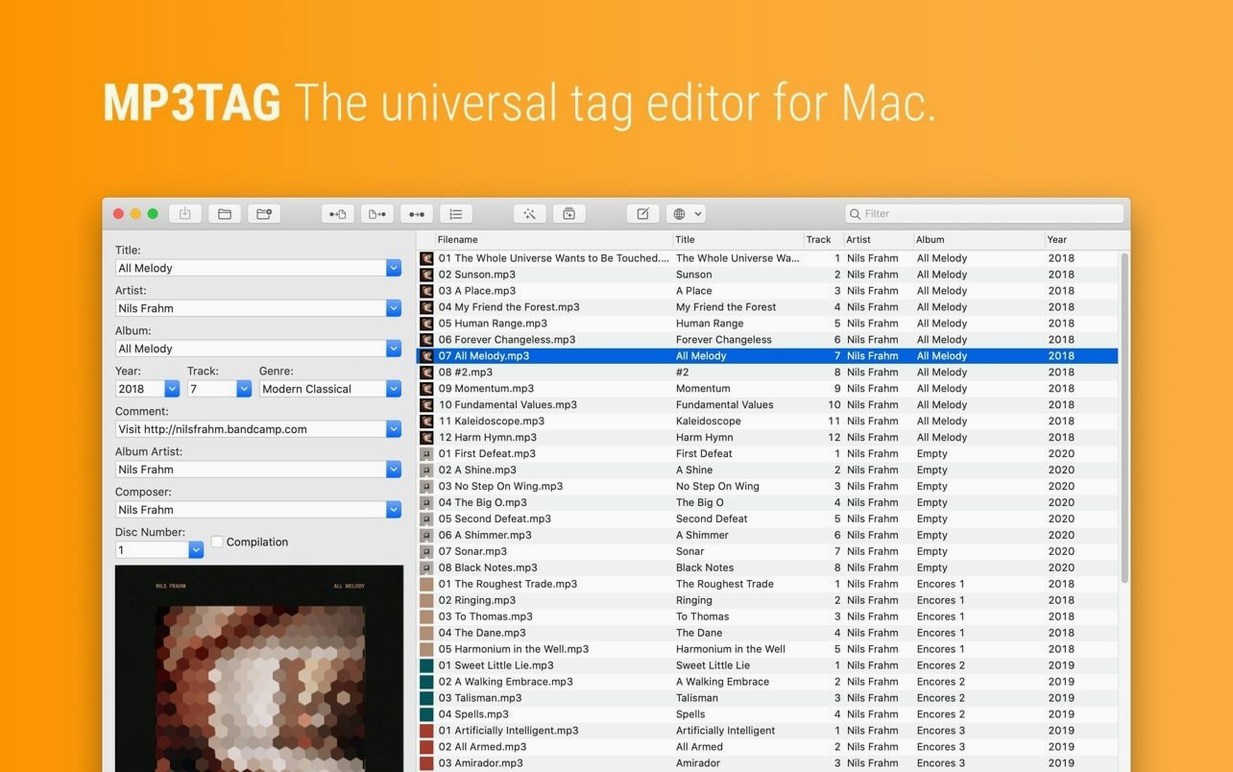 Screen 1 from Mp3tag mp3 tag for mac — layout