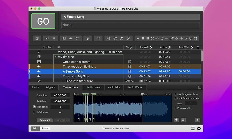 Screen 4 from QLab QLab window 4