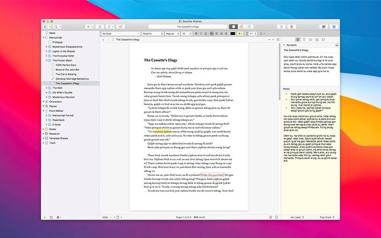 Screen 1 from Scrivener scrivener mac torrent interface