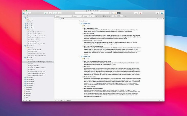 Screen 2 from Scrivener Scrivener window 2