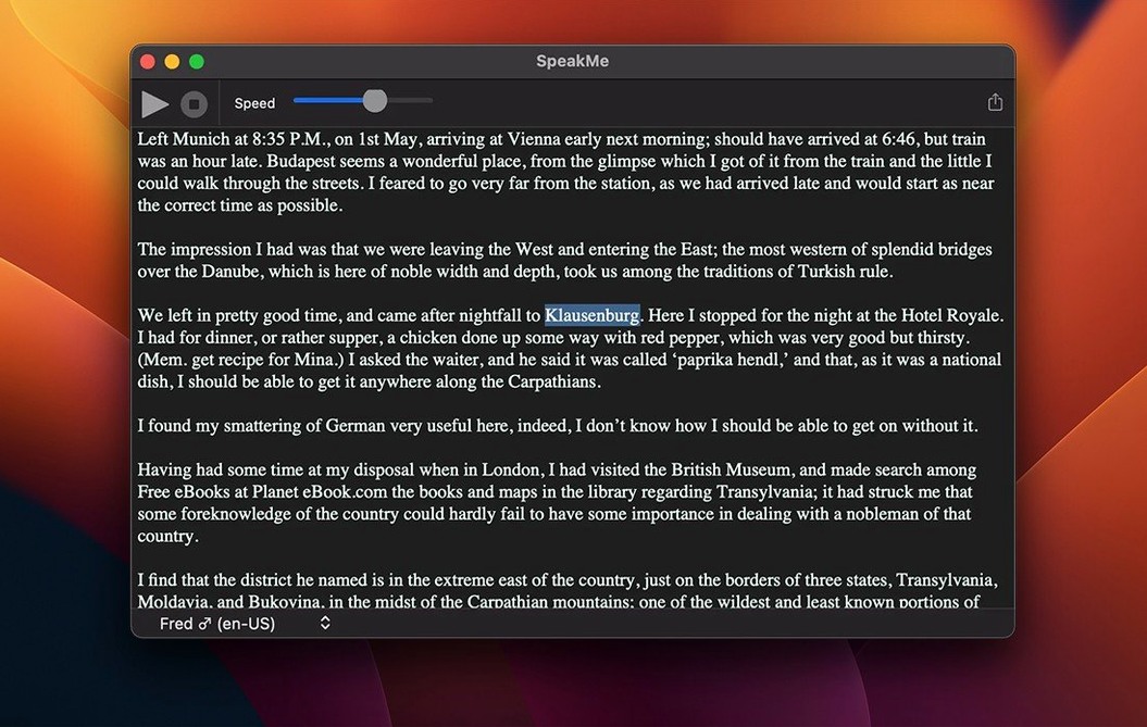Screen 1 from SpeakMe speakme mac download interface