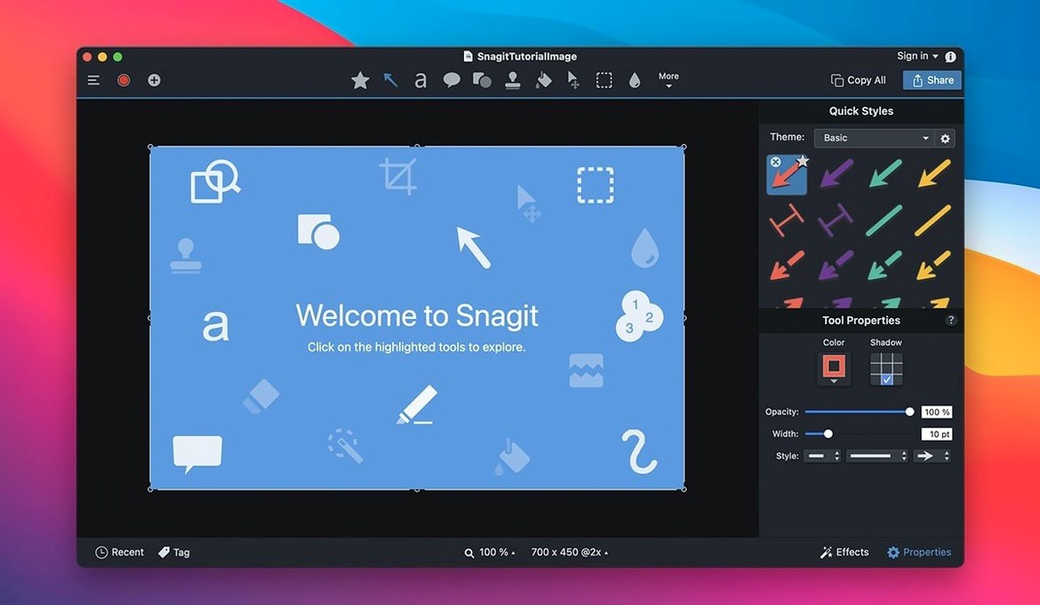 Screen 1 from TechSmith Snagit snagit mac — layout