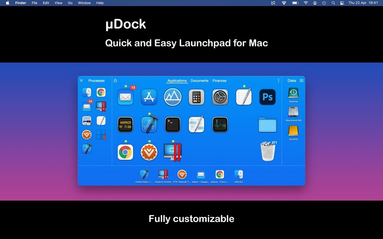 Screen 1 from uDock udock for mac free download interface