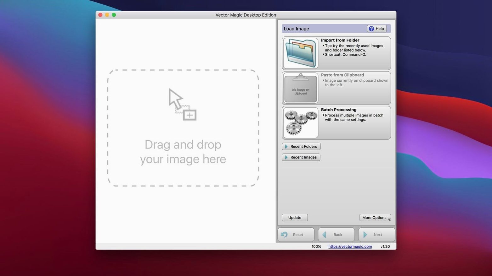Screen 1 from Vector Magic vector magic mac full crack interface