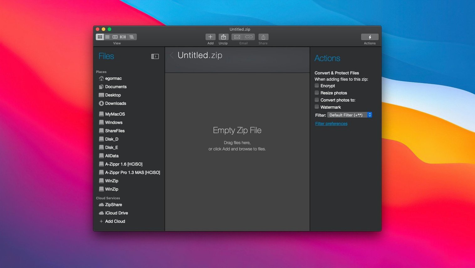 WinZip Mac Pro display 1 winzip crack mac interface