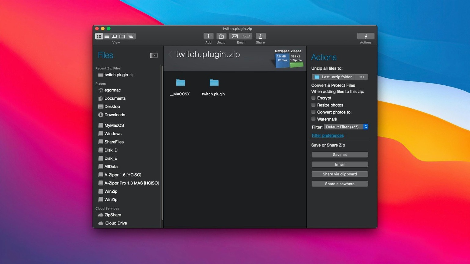 WinZip Mac Pro display 2 WinZip Mac Pro screen #2