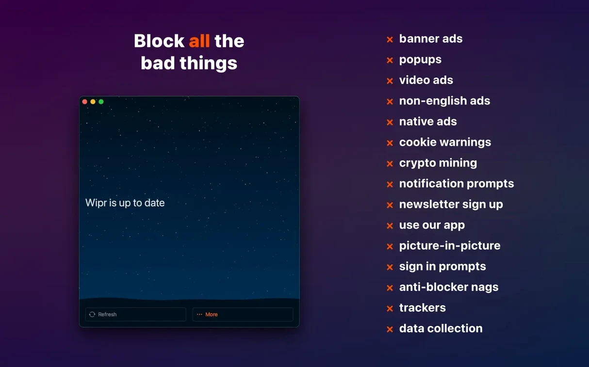 Wipr display 1 wipr 2 macos — layout