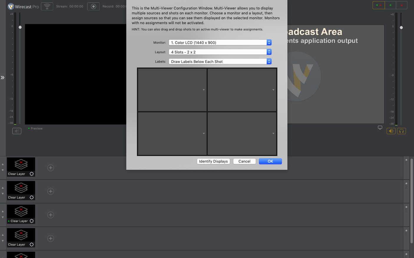 Wirecast Pro display 4 Wirecast Pro screen #4