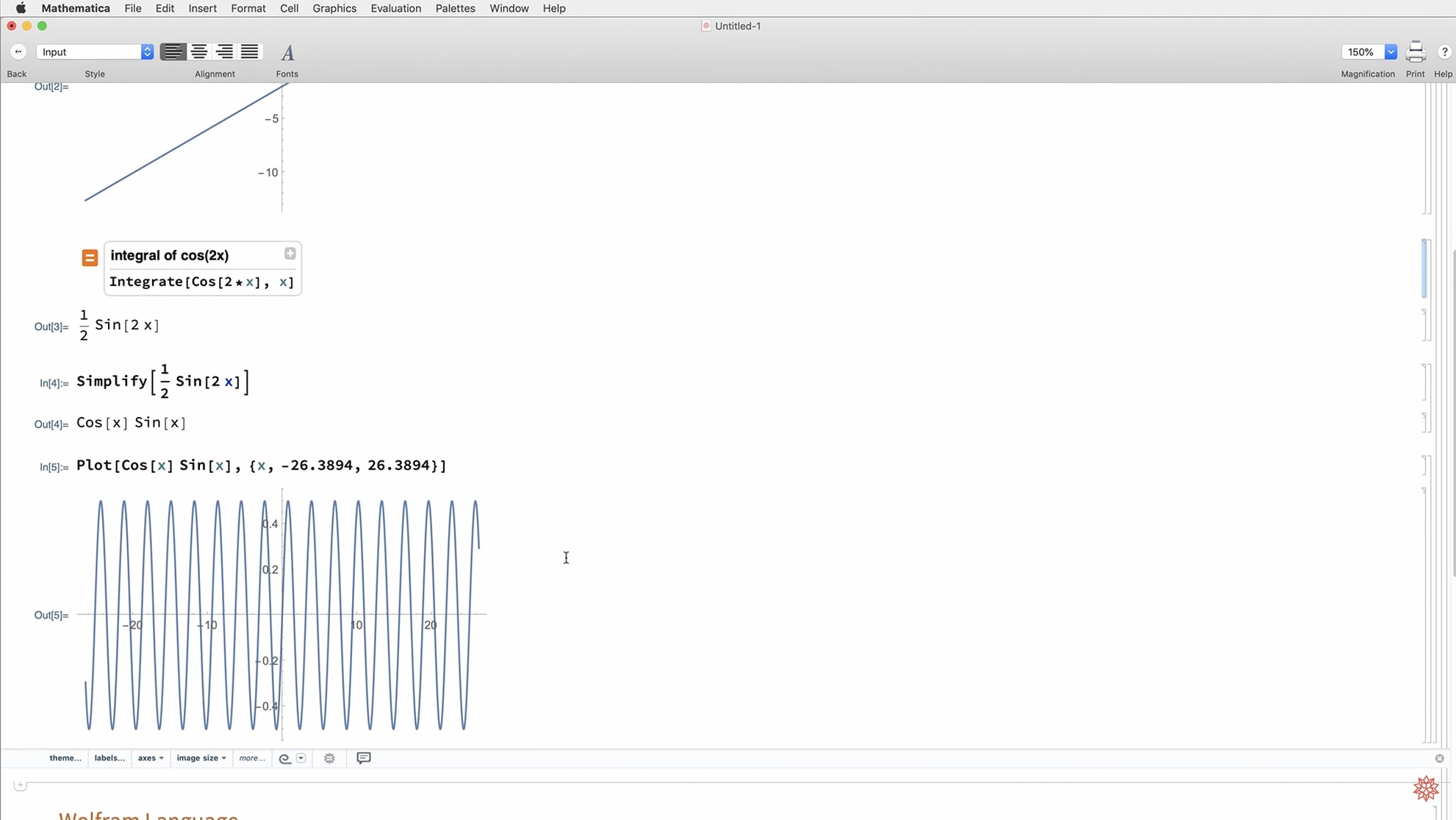 Wolfram Mathematica display 2 Wolfram Mathematica screen #2
